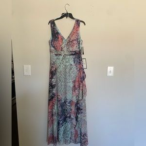 Alex and Eve multicolor fun long dress. Good for a party, wedding, cruise.